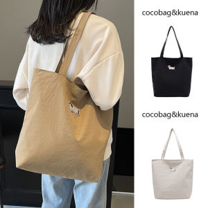 กระเป๋าผ้าใบทรงถุงซิปขนาดใหญ่สำหรับเดินทางในฤดูร้อน ปักลายสุนัขน่ารัก กระเป๋าสะพายไหล่สำหรับเด็กและเยาวชน กระเป๋าผ้าใบ