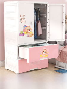 Thickened Simple Kids Wardrobe Modern Simple Home Bedroom Plastic Storage Cabinet Drawer Baby and Infant Wardrobe