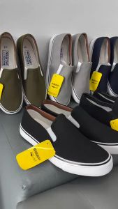 I รองเท้าผ้าใบแบบไม่ผูกเชือก แบบสลิปออน โกล์ดซิตี้ Goldcity แบรนด์แท้ ของแท้ รุ่น GC-011-NS สี ขาว เทา กรม เขียวขี้ม้า ดำ ดำดำ ดำยีนส์ น้ำเงิน เบจ Size 37-45