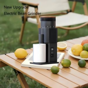 CF WISDOM New Portable Electric Coffee Grinder with Adjustable Coarse 402 Stainless Steel Six Star Grinding Core Christmas Gift