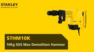 STANLEY เครื่องสกัดไฟฟ้า รุ่น STHM10K-B1 / 1600 W ขนาด 10 กก. ปรับได้6ระดับ เพื่อรื้อถอน เจาะคอนกรีต หรือผนังปูน ของแท้100%
