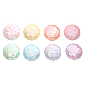 2Pcs 25mm Acrylic UV Plated Colorful Flat Round Beads Charms for Jewelry Making DIY Bracelet Phone Chain Necklace Earrings Accessories