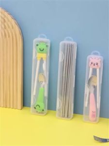 Portable Transparent Tableware Box Travel Flatware Storage Box With Flip Cover Dustproof Chopsticks Forks Spoon Cutlery Case