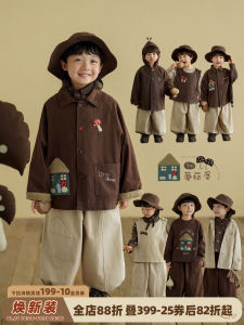 Pure Cotton Long Sleeve Childrens Outfit Autumn Wear Casual Pants for Boys Vest Shirt Sweatshirt New Style Home Fashion