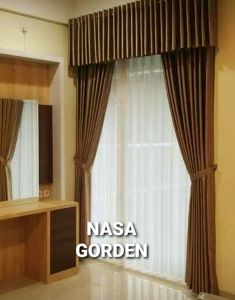 Gorden Poni Semokring 1 Set Model Pintu Utama Tirai Tebal Ilegal