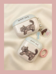 Cute Butterfly Knot Cat Design Wireless Bluetooth Airpods Case Protective Cover for  pro Headphones Soft TPU Shell Second Generation