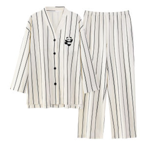 MiiOW | Pure Cotton Long Sleeve Sleepwear Set For Women Spring Autumn Lightweight Home Clothes Outwear Suitable For Casual Occasions