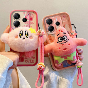Phone Case Redmi Note 14 RedmiNote14 5G 4G Cute Painted Plush Cartoon Soft Casing with Doll Lanyard Lens Protection Shockproof Silicone Back Cover New 2025