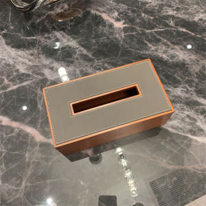 European Style Solid Wood Leather Tissue Box Living Room Coffee Table High End Gift Decorative Paper Towel Holder