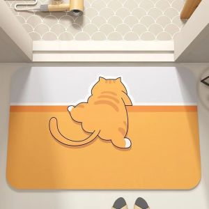 VIKAMA Cartoon Lying Dog Bathroom Floor Mat Soft Diatom Mud Non-Slip Rug Water Absorbent Shower Mat for Home Decor
