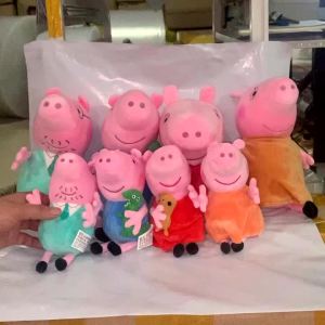 19CM Peppa Pig Plush Toys George Eddie Bear Mr Dinosaur Anime Cartoon Stuffed Doll Gift Toy Pigs Home Childrens Room Ornaments