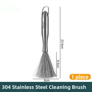 FURENJILI | 304 Stainless Steel Long Handle Pot Scrubber For Nonstick and Iron Pans