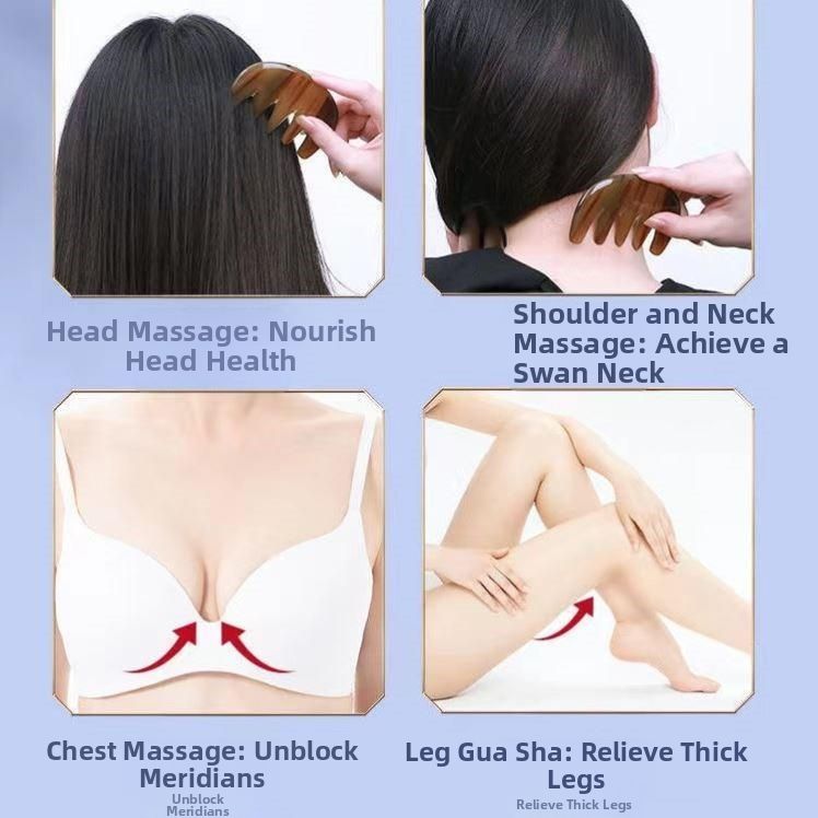 Pente de dentes largos de chifre de búfalo natural Keluojing, massageador de couro cabeludo espesso para terapia de pentear e raspar
_voghion.com