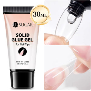 UR SUGAR 30ml Solid Nail Tips Gel Nail Tips Soak Off Long Lasting Fake Acrylic Nails 3D Molding Nail Art Charms Rehinestone Glue