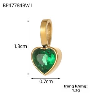 Mặt Dây Chuyền Hình Trái Tim Cổ Điển Đính Đá Zircon Vuông Đá Sinh Tháng Tự Làm Hình Học Thép Không Gỉ Chống Nước Làm Quà Tặng Sinh Nhật