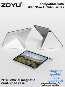 Zoyu | Thin & Bend-Resistant iPad Case with Magnetic Double-Sided Clip Y-Type Buckle Pen Slot and Landscape/Portrait Support for iPad 10/11 mini7 air654 iPad Pro 13-inch