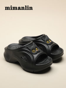 Height Increasing Heel Platform Slippers Womens Summer Outwear Fashion Trending 2024 New Arrival Tide Interior Home Muffin Slippers