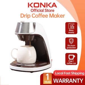 KONKA Coffee Machine Household Mini Coffee Maker With Free Ceramic Cup Used In Office And Home咖啡機
