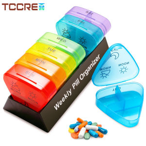 1PCS Weekly Pill Organizer 3 Times a Day 21 Compartments Pill Organizer BPA Free Medicine Portable Pill Container for Vitamin