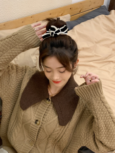 Knitting Classic Style Hair Band Sweet Elegant Bow Hair Rope Seamless Highly Elastic Rubber Band Headdress for Hair Ties Women