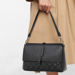 Aidrani กระเป๋ากระเป๋าคาดอกหนังแท้ของผู้หญิงกระเป๋าสะพายไหล่หนังวัวสี่เหลี่ยมความจุขนาดใหญ่