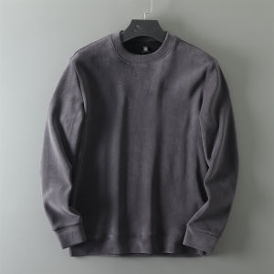 Áo Nỉ Dày Dặn Bằng Lông Cừu Và Sợi Tơ Tằm Áo Nỉ Cổ Tròn Thường Ngày Mùa Đông Chống Gió Cho Nam Áo Sơ Mi Lót Lông Cừu