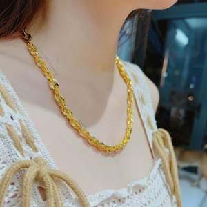 Dây chuyền xoắn lá LỚN 7ly có đủ size chạm khắc 4d Kami trang sức sỉ DXL4D7L
