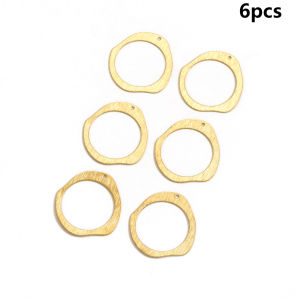 6 Chiếc Đồng Thau Hình Tròn Rỗng Mặt Dây Chuyền Không Đều 1 Lỗ Chải Kim Loại Quyến Rũ Cho DIY Trang Sức Làm Phụ Kiện Thời Trang