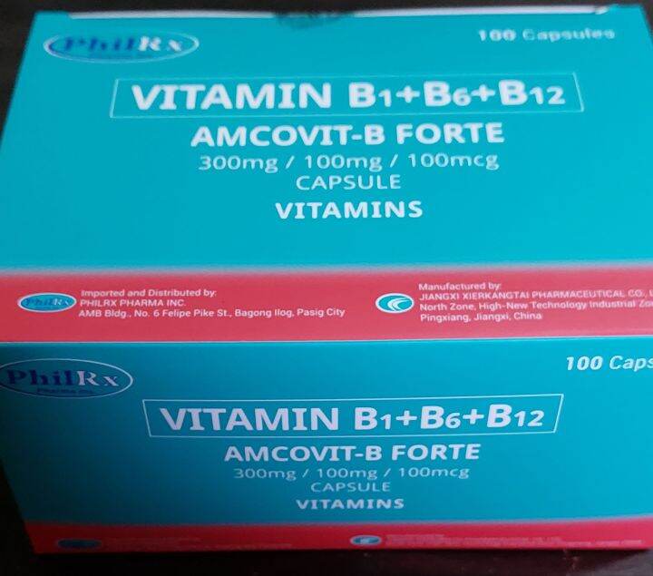 AMCOVIT- B FORTE VITAMIN B1 B6 B12 100 Capsules | Lazada PH