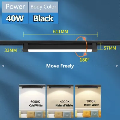 CANMEIJIA LED Track Light Long Track Light Strip 10W 20W 40W 80W Track Lighting With Rail Super Light For Living Room Home Room Clothing Store Exhibition