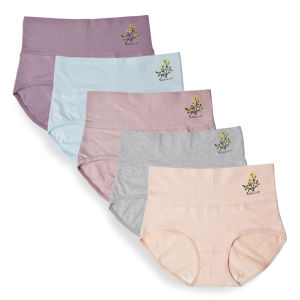 3/5Pcs Women's High Waist Cotton Panties & Breathable Female Underwear