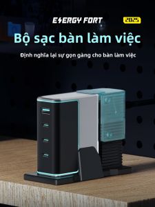 Đế sạc để bàn tản nhiệt và thu gọn dây cho củ sạc GaN