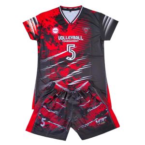 Baju stelan olahraga volley kaos jersey wanita motif full printing dengan berbagai warna dan desain.