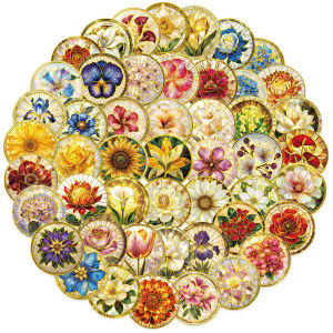 50/100PCS Floral Transparent Flower Stickers Aesthetic Guitar Skateboard Stationery Luggage Scrapbooking Laptop Suitcase Sticker