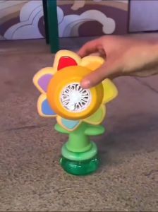 Toys For Kids Sunflower Swinging Dance Bubble Machine Fully Automatic Bubble Gun With Color Lighting