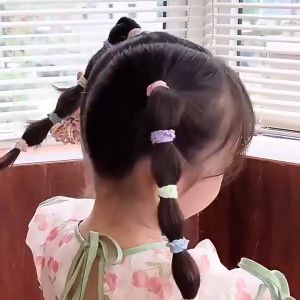 30/50Pcs Candy Color Wave Hair Bands Colorful Girls Elastic Hair Bands Durable Kids Ponytail Headband Cute Child Hair Rope Set Kids Hair Accessories