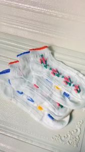 QSKS136 Kaos Kaki Wanita Semata Kaki Motif Kaos Kaki Ankle