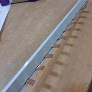 (1 meter Full54 Tee) 63A Single phase copper bar with insulator copper busbar mcb bar single pole copper bar - 54 Tee