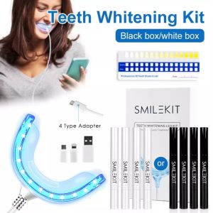 SmileKit Teeth Whitening Kit LED Teeth Whitening Kit 16 Blue Light Mouth Tray 4 Whitening Pens 16 Min Timer 4 Adapter Options