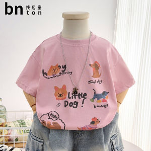 Boys Short Sleeve T-Shirt Pure Cotton Loose Fit Half Sleeve Cartoon Print Casual Summer Wear for Kids And Babies