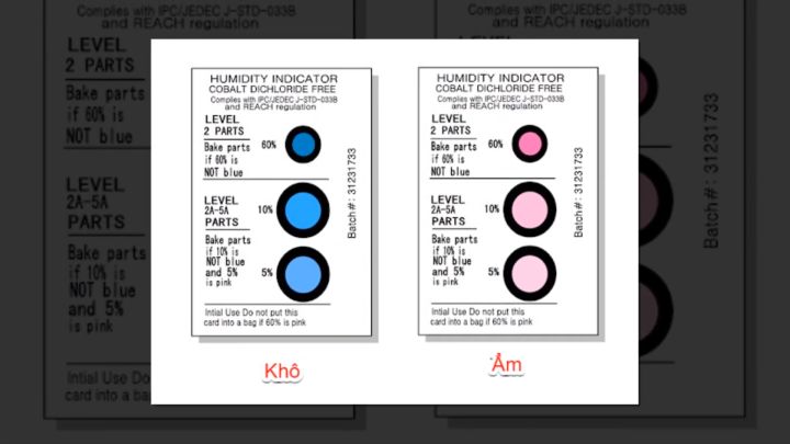 Thẻ Đo Độ Ẩm Humidity Indicator Card 5%, 10%, 60%, Cobalt Free