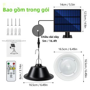 NEWSTYLE | Đèn Treo LED Năng Lượng Mặt Trời IP65 Chống Nước 3 Chế Độ Đèn Treo Di Động Cho Nhà Kho Chòi Nghỉ Vườn Cắm Trại Hiên Nhà - Đèn Nhà Kho Năng Lượng Mặt Trời Hiện Đại Bằng Chất Liệu ABS