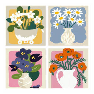 HUACAN Easy-to-learn Colorful Oil Painting Flower Vase Easy Oil Acrylic Paint By Numbers Art Craft Home Wall Decor