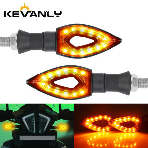 KEVANLY | 1/2Pairs Motorcycle Heart Shaped Hollow LED Turn Signal Lights Super Bright Amber DRL Driving Lamp Flexible Indicator Blinker