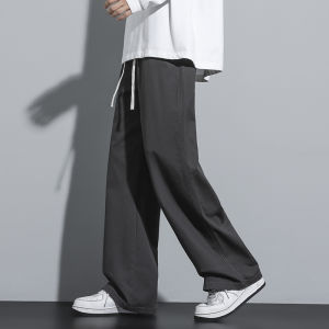 Pure Cotton Mens Casual Sports Pants Summer Thin Sweatpants Loose Straight Leg Black Leisure Trousers for Men Youth Fashion Brand