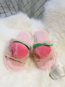 Korean Style Fall and Winter Interior Home Ins Tide Girly and Fashion Cartoon Non-Slip Soft Bottom Can Be Outwear Plush Cotton Slippers Female