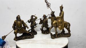 Bộ thầy trò đường tăng đi thỉnh kinh bằng đồng nặng 18kg/bộ thầy cao 41cm trò cao 28cm