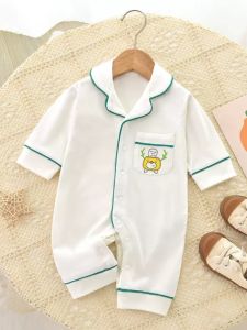 Baby Sleepwear Long Sleeve Onesie Home Clothes Spring Autumn Baby Pajamas Base Layer Clothes No Seam Haoyi Simple Versatile