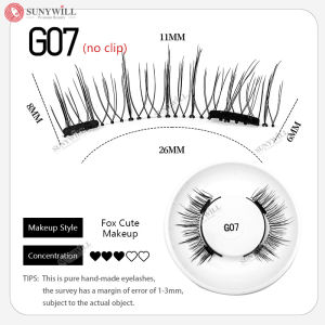Magnetic Eyelashes 4 Pieces(1 Pair) With Clip Reusable Natural False Eyelashes No Glue Safety 3D False Eyelash For Makeup