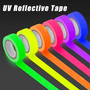 Adhesive Tape Under UV Black Light Fluorescent Neon Gaffer Blacklight Reactive Masking Cloth Party Stages Photography 5pcs